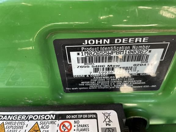Image of John Deere Z655 equipment image 1