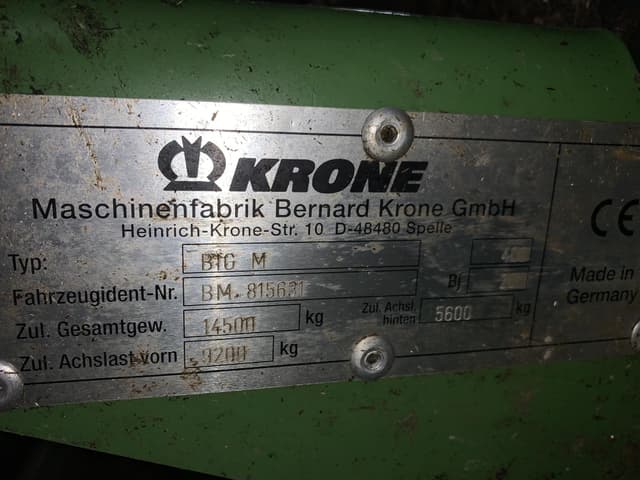 Image of Krone BIG M 400 equipment image 1