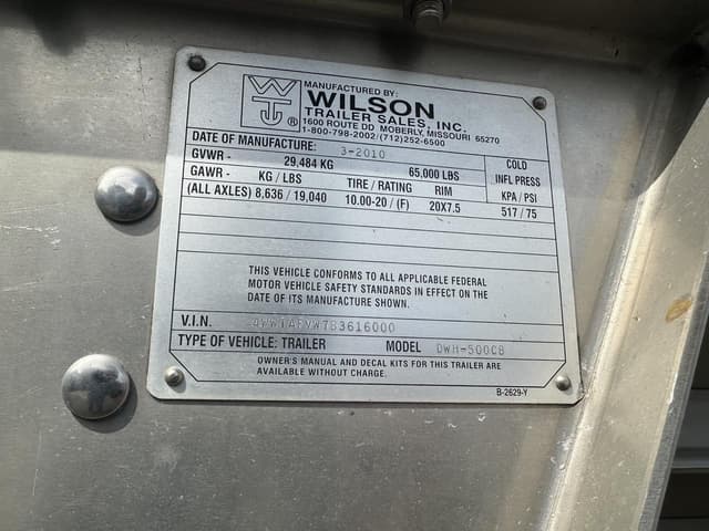 Image of Wilson DWH-500CB equipment image 4