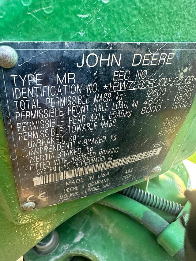 Image of John Deere 7280R equipment image 4