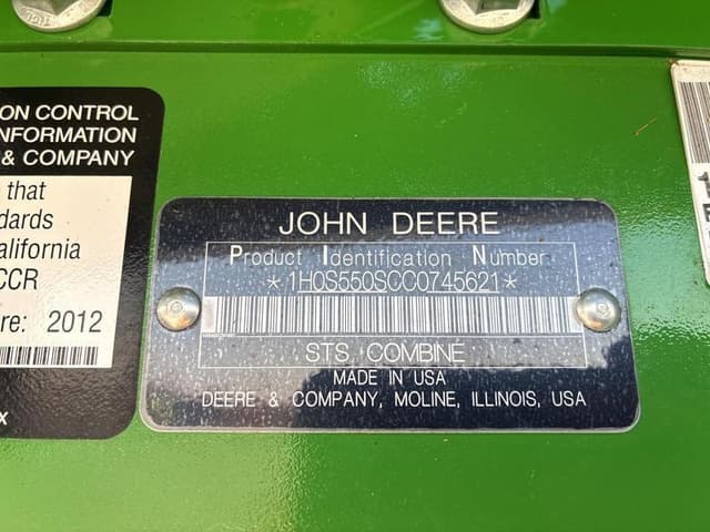 Image of John Deere S550 equipment image 1