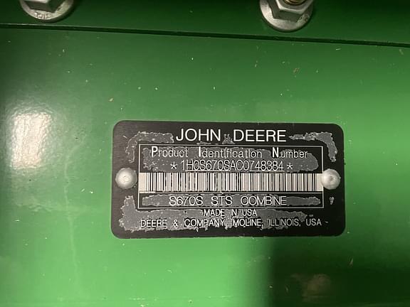 Image of John Deere S670 equipment image 3