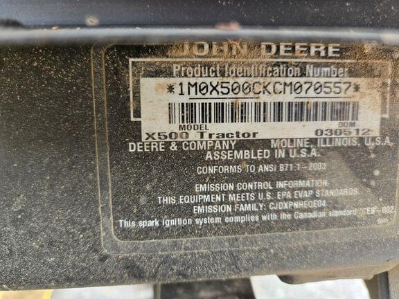 Image of John Deere X500 equipment image 4