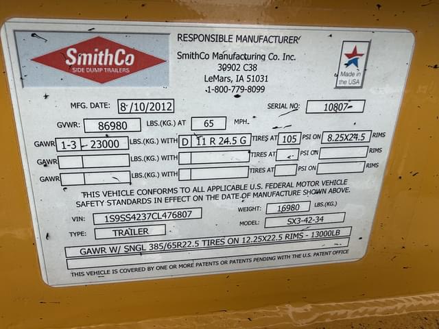 Image of SmithCo SX3-42-34 equipment image 2