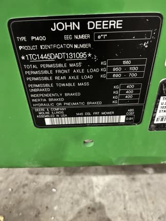 Image of John Deere 1445 equipment image 1