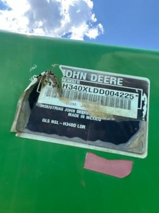Image of John Deere H340 equipment image 4
