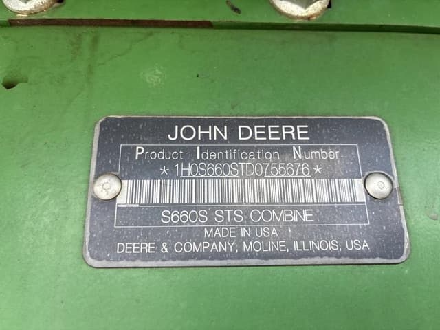 Image of John Deere S660 equipment image 1