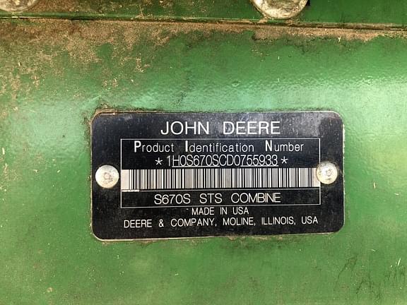 Image of John Deere S670 Primary Image