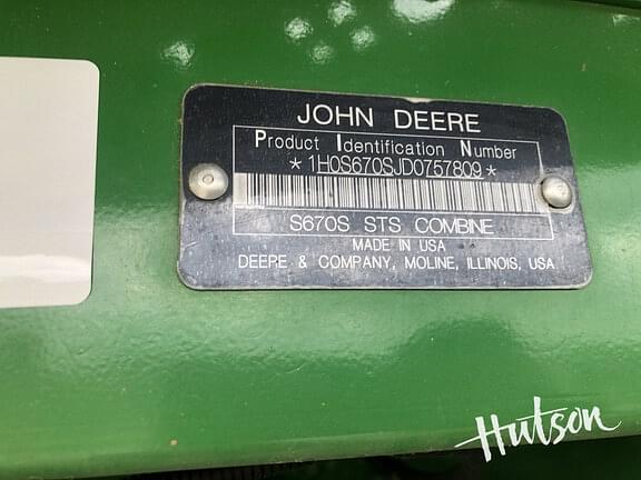 Image of John Deere S670 equipment image 4