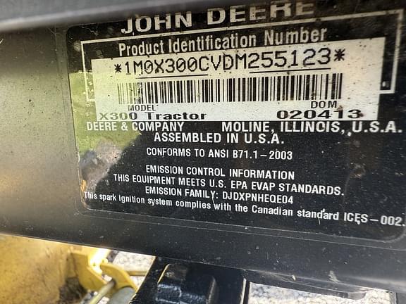 Image of John Deere X300 equipment image 3