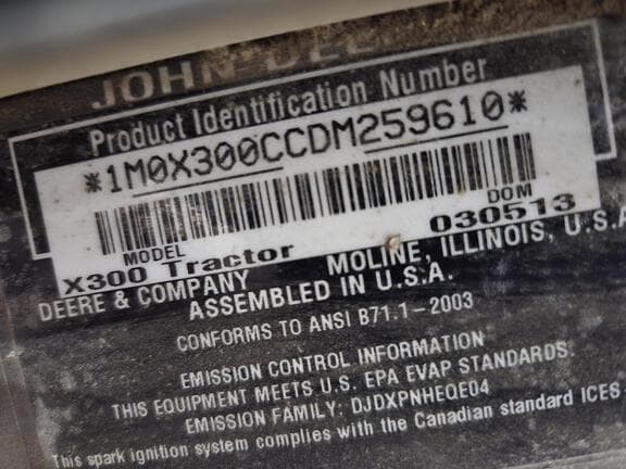 Image of John Deere X300 equipment image 2