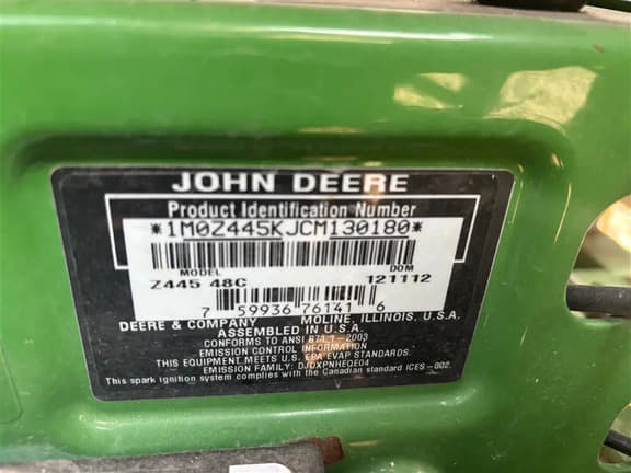 Image of John Deere Z445 equipment image 1