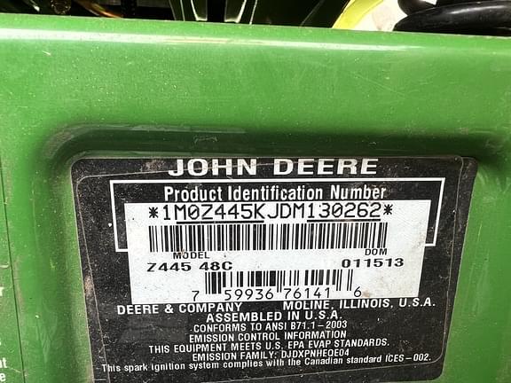 Image of John Deere Z445 equipment image 4