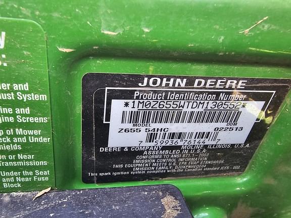 Image of John Deere Z655 equipment image 2