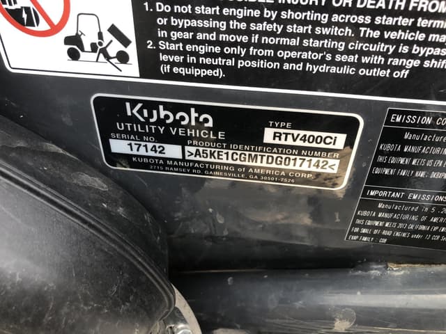 Image of Kubota RTV400CI equipment image 3