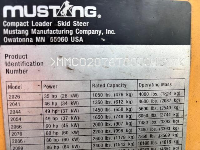 Image of Mustang 2076 equipment image 1