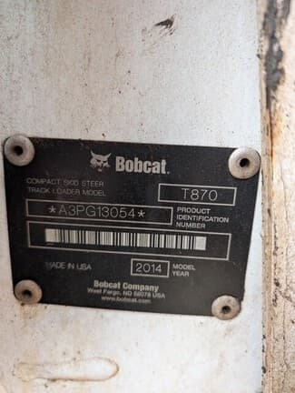 Image of Bobcat T870 equipment image 2