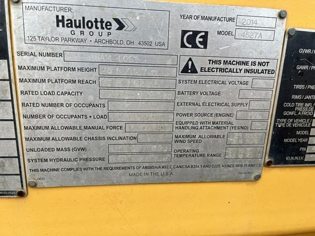 Image of Haulotte 4527A equipment image 4