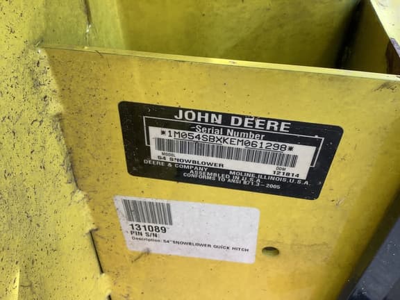 Image of John Deere 54" Snow Blower equipment image 2