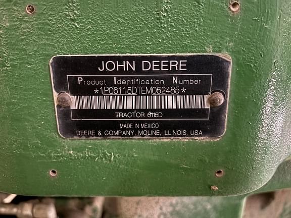 Image of John Deere 6115D equipment image 4