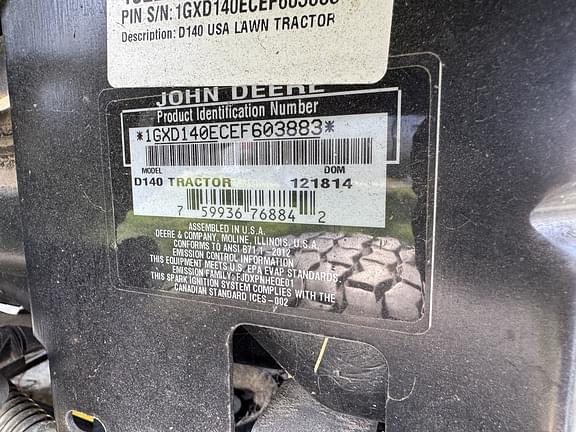 Image of John Deere D140 equipment image 1