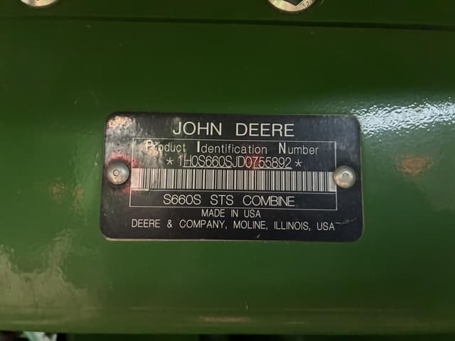 Image of John Deere S660 equipment image 2