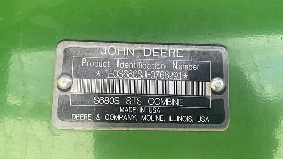 Image of John Deere S680 equipment image 4