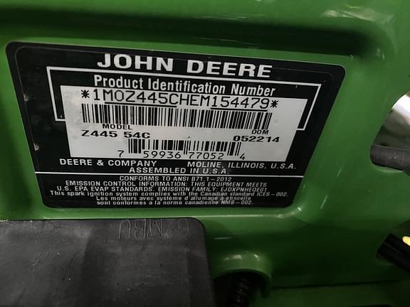 Image of John Deere Z445 equipment image 1