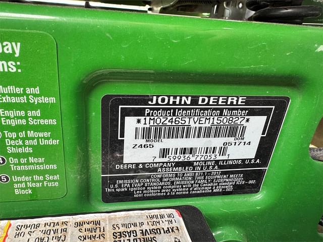 Image of John Deere Z465 equipment image 4