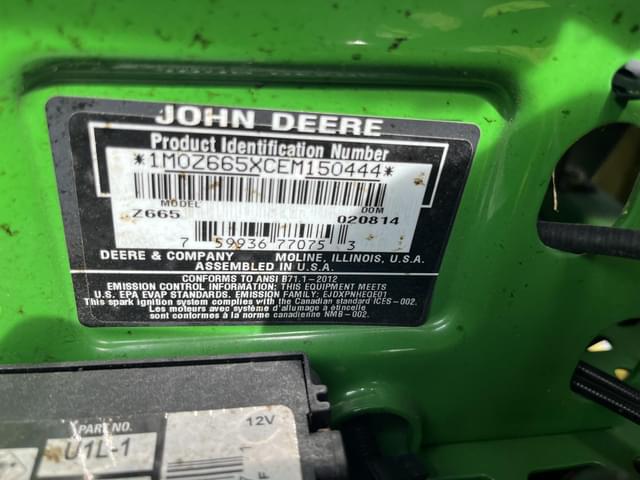 Image of John Deere Z665 equipment image 4