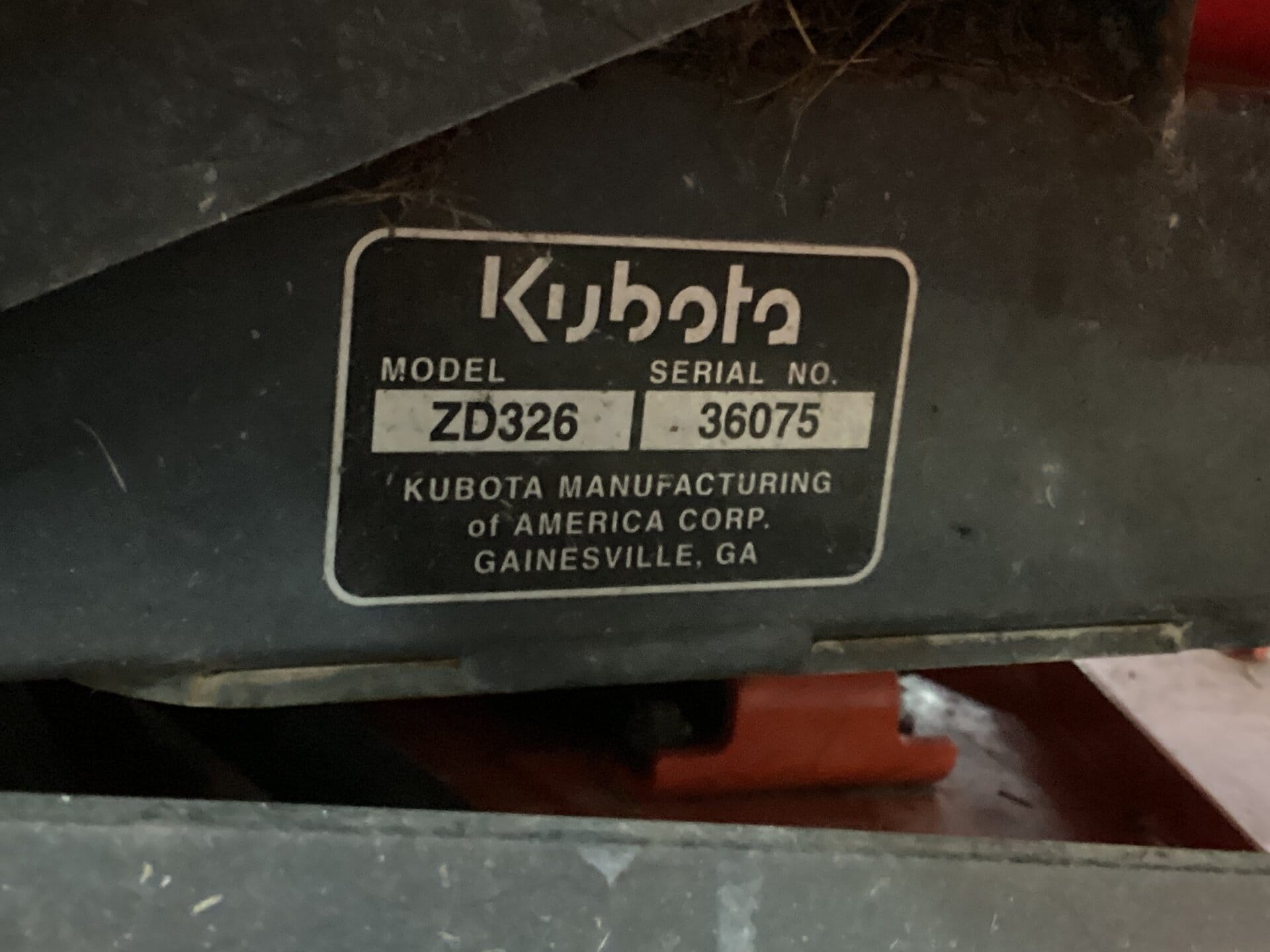 2014 Kubota ZD326S Equipment Image0