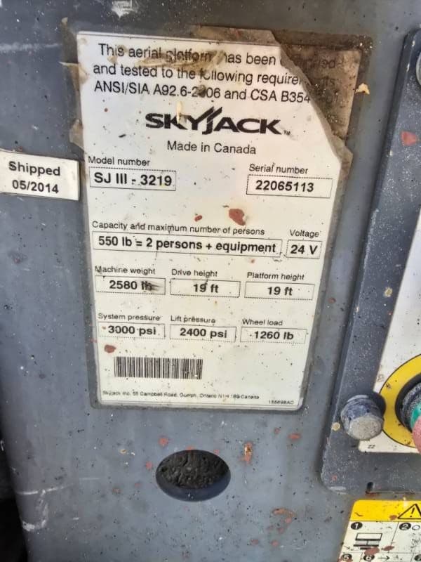 Image of Sky Jack SJIII3219 equipment image 4
