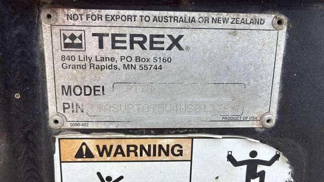 Image of Terex PT75 equipment image 3