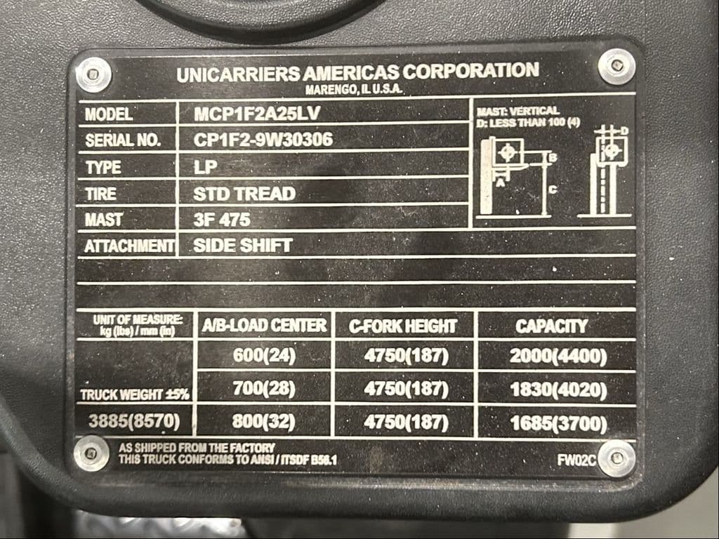 Image of Unicarriers MCP1F2A25LV Image 1