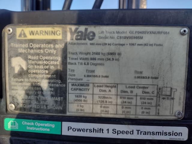 Image of Yale GLP040SVX equipment image 4