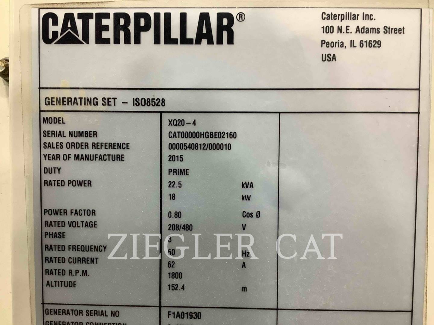 2015 Caterpillar XQ20 Equipment Image0