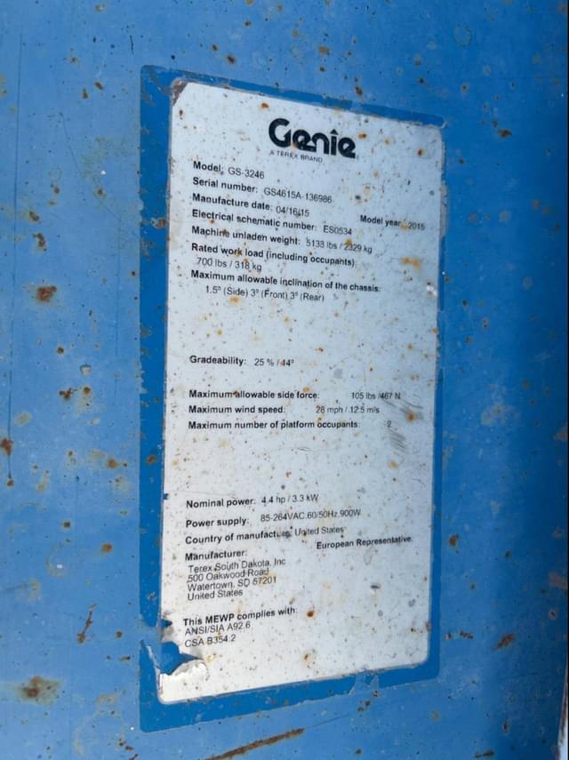 Image of Genie GS-3246 equipment image 4
