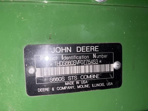 Image of John Deere S660 equipment image 1