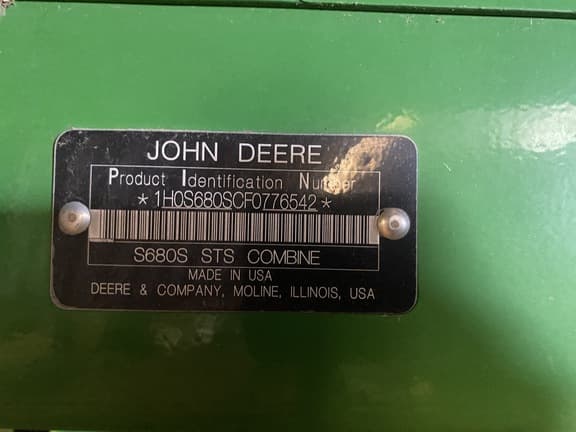 Image of John Deere S680 equipment image 3