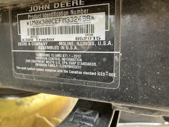 Image of John Deere X300 equipment image 1
