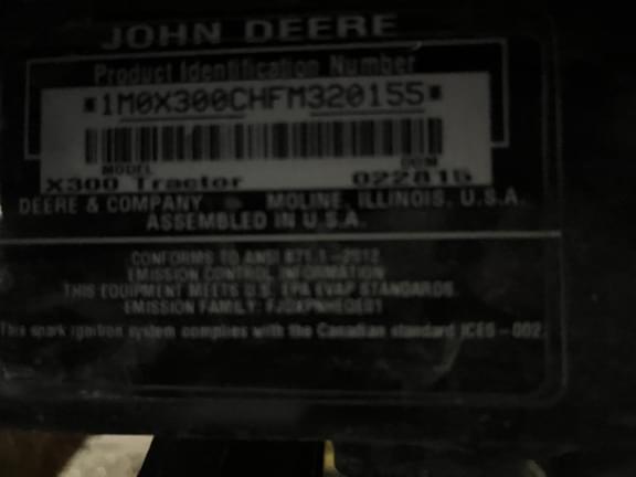 Image of John Deere X300 equipment image 1