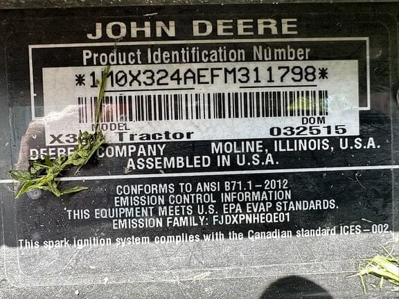 Image of John Deere X324 equipment image 2