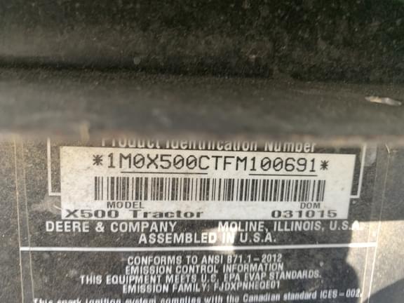 Image of John Deere X500 equipment image 4