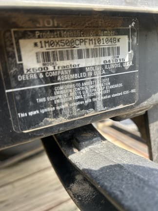 Image of John Deere X500 equipment image 3
