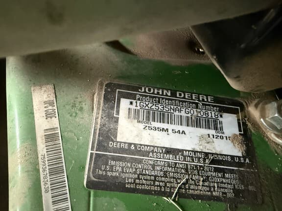 Image of John Deere Z535M equipment image 3