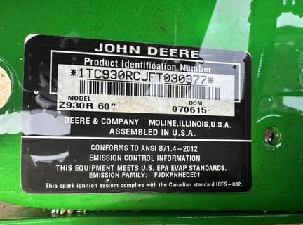 Image of John Deere Z930R equipment image 4