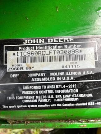 Image of John Deere Z960R equipment image 4