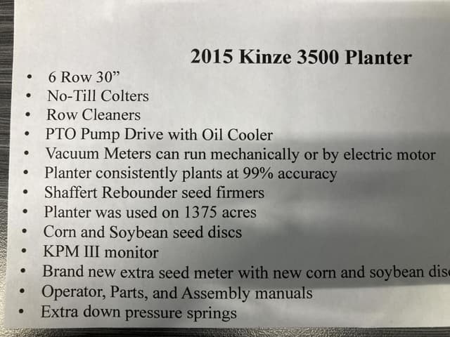 Image of Kinze 3500 equipment image 4