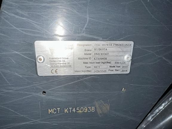 Image of Kubota DMC8536T equipment image 1