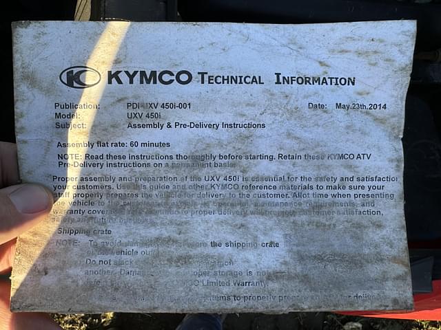 Image of Kymco  UXV 450i equipment image 3